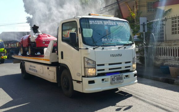 นครระยองพ่นยาฆ่าเชื้อลดการแพร่ระบาดโควิด19 นายกฯยืนยันไม่ได้ติดโควิดยังทำงานปกติ