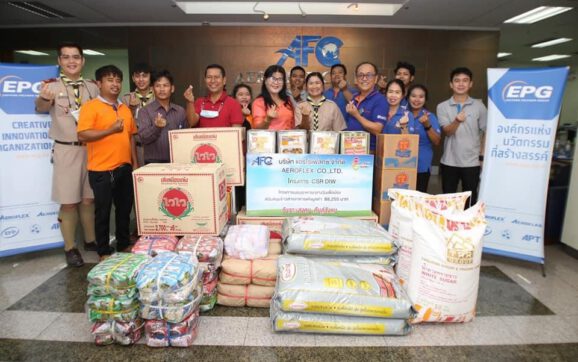 แอร์โรเฟล็กซ์ มอบข้าวสารอาหารแห้งภายใต้โครงการอาหารกลางวันเพื่อน้อง ให้กับโรงเรียนรอบเขตประกอบการ