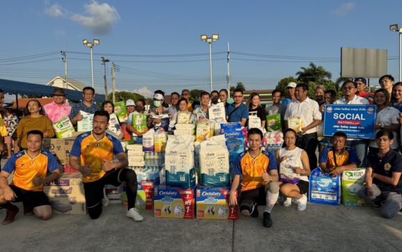 สื่อมวลชนระยอง จัดการแข่งขันฟุตบอลการกุศลรับบริจาคแพมเพิร์ส และกระดาษทิชชูเปียกให้ อสม.ส่งต่อผู้ป่วยติดเตียง